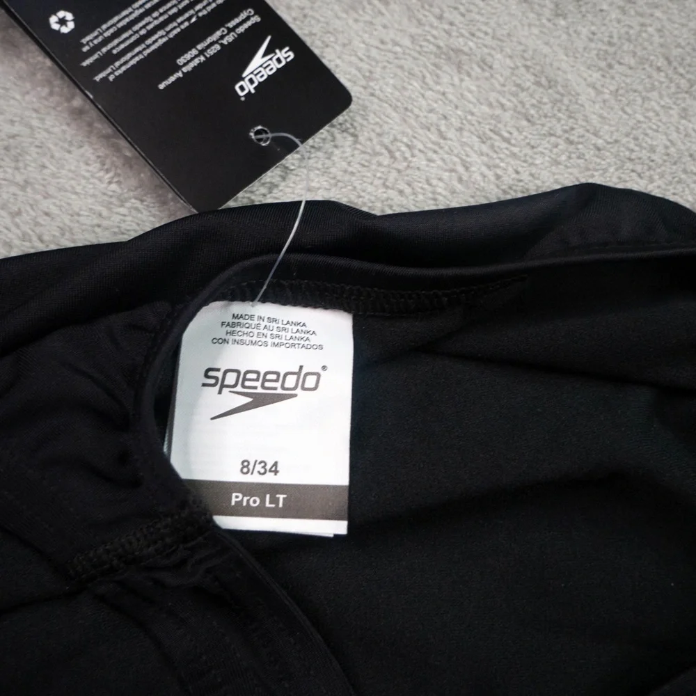 Speedo Women's 8/34 Black Swimsuit One Piece Prolt Super Pro Solid NWT - Picture 11 of 12